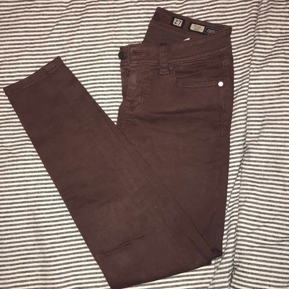 Miss Me Mid Rose Skinny Jeans (burgundy)